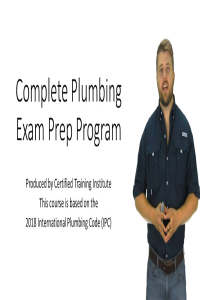 Plumbers Training Institute - IPC - International Plumbing Code Video Course